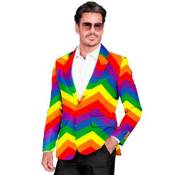 Regenboogjas met kleurrijke strepen