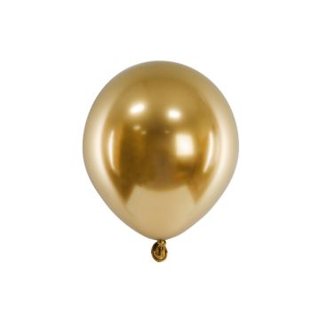 Gouden Chrome mini ballonnen 50x - 12 cm