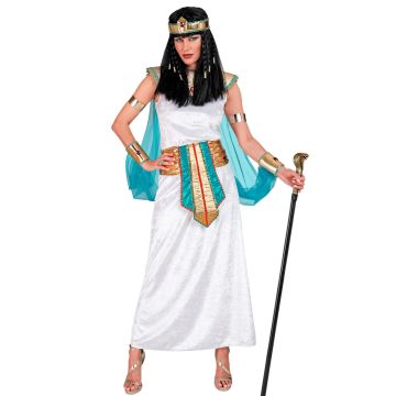 Lange Egyptische Koningin Jurk in Wit