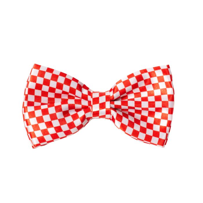 Ruitvormige vlinderdas rood en wit