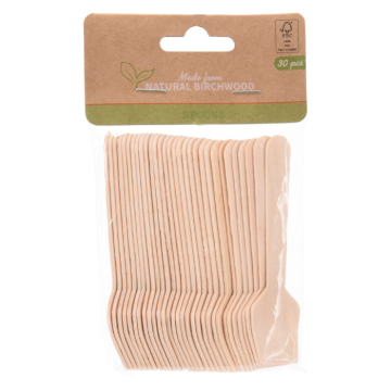 Houten ijslepel 95 mm - 30 stk
