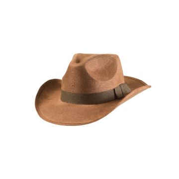 Cowboyhoed bruin met suède look