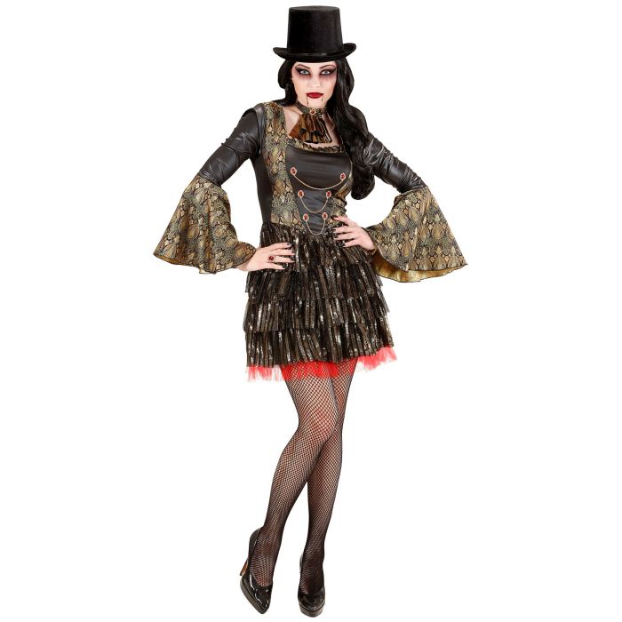 Gothy vampierjurk voor dames met jabot