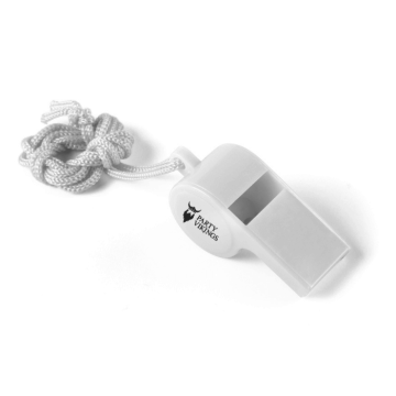 100x Witte fluitjes met string PartyVikings