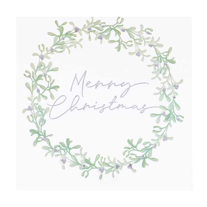 Merry Christmas Mistletoe Servetten 16x - 17 x 17 cm