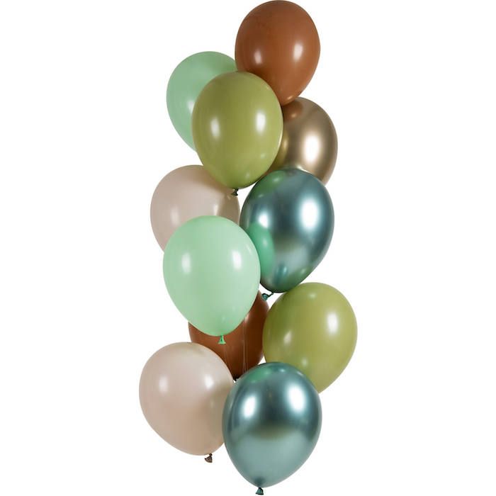Ballonnen In Groene Tint 12x - 33 cm