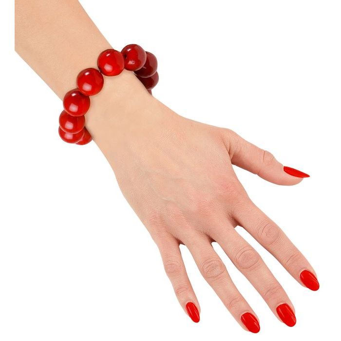 Rood jaren '70 parelarmband