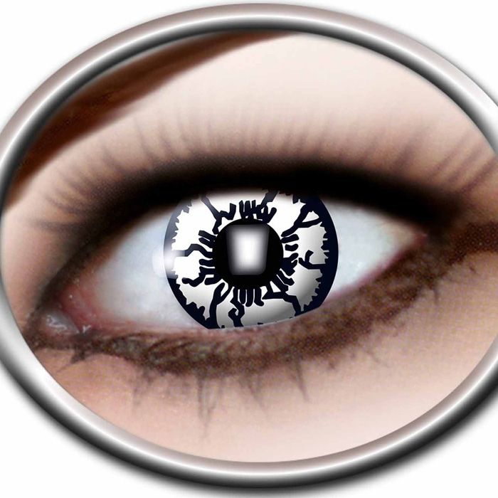 Contactlenzen spookachtig wit en zwart