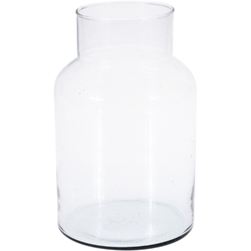 Transparante vaas van gerecycled glas 14x26 cm