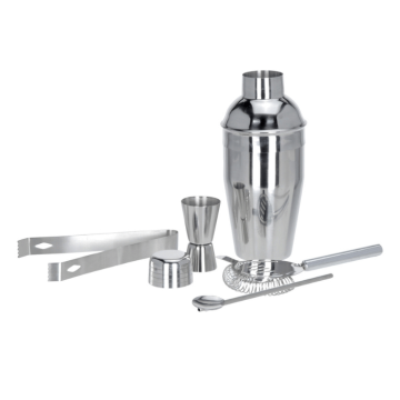 Cocktail shaker set roestvrij staal - 5 delen