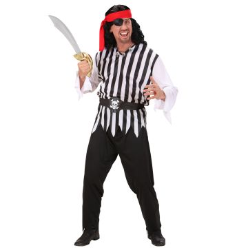 Gestreept piratenkostuum voor heren