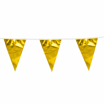 Gouden metallic vlaggenlijn 30x45 cm - 10 meter