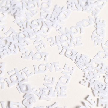 Witte liefde letter tafelconfetti - 14 g