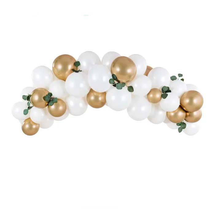 Ballon Guirlande in Wit & Goud - 2 Meter
