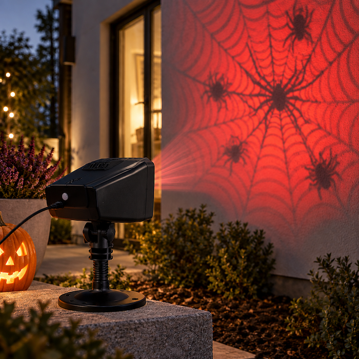 Halloween projector met kruipende spin