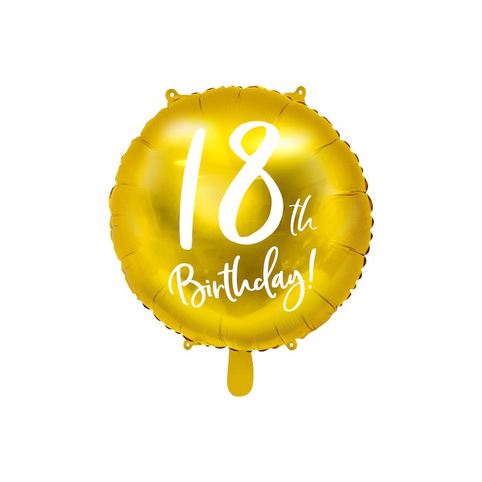 18 Jaar Verjaardagsballon Goud - 45 cm