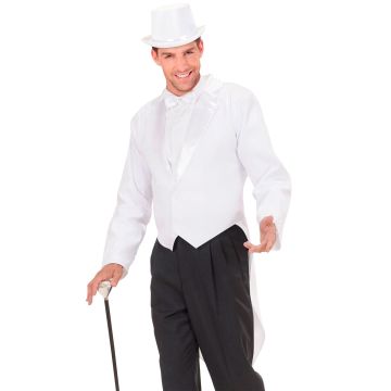 Wit vest met satijnen kraag voor heren