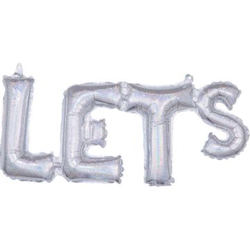 "LETS " Holografische Folieballon - 53 cm