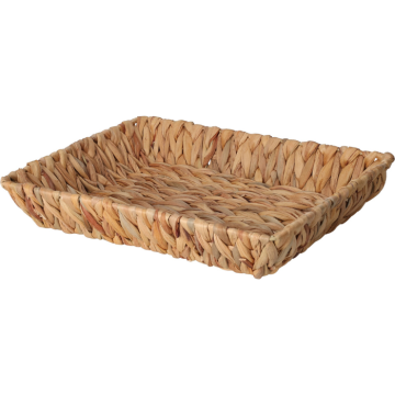 Rechthoekige vlechtmand gemaakt van waterhyacint 33x25x6 cm