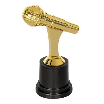 Gouden microfoon trofee - 12 cm