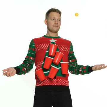 Beer Pong Kersttrui - 100% biologisch katoen