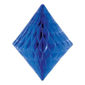 Diamant honeycomb in blauw - 30 cm