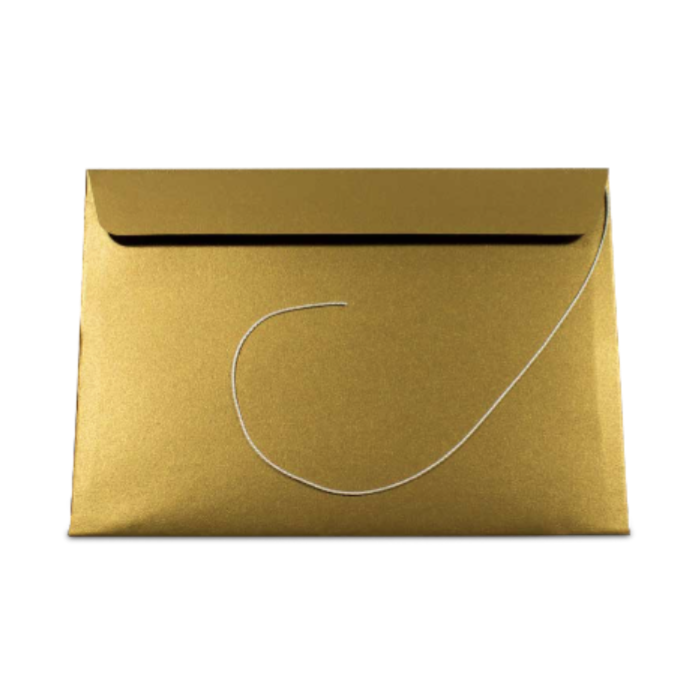 Gouden enveloppe met touw voor Awards Exclusief 23x16 cm