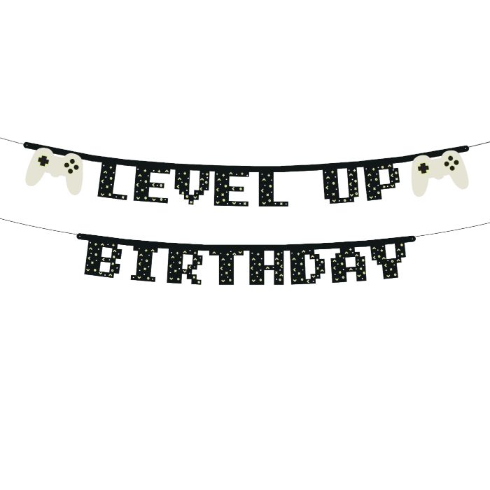 Verjaardags gamer banner level up 2,5 m