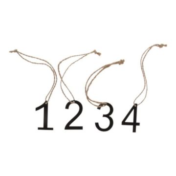Adventcijfers voor kerstdecoratie in zwart metaal - 4x4 cm 