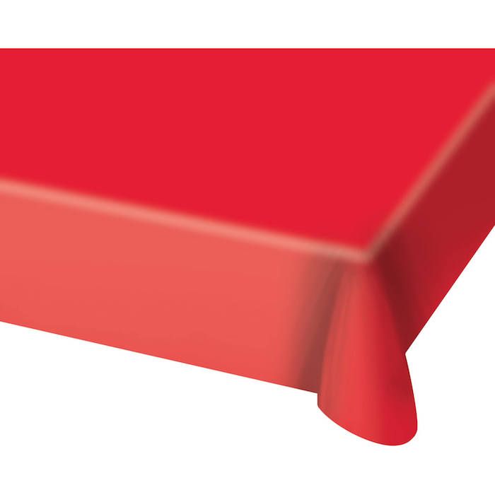 Rode plastic tafellaken - 130x180 cm