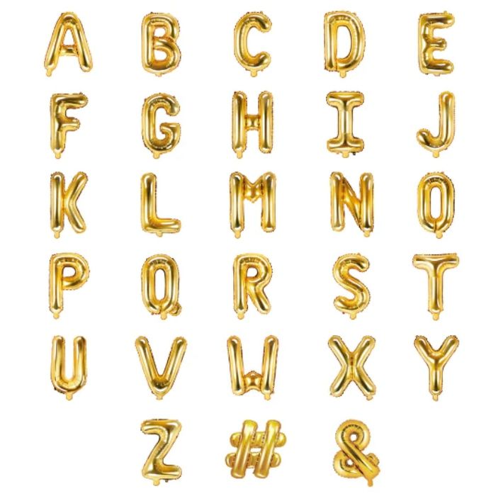 Gouden letterballonnen 35 cm 