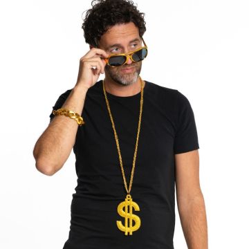Gangster set in goud inclusief 3 delen