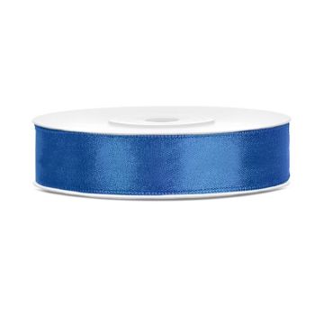 Blauw satijnen lint - 12 mm x 25 m