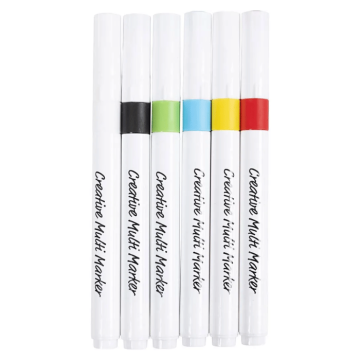 Multikleuren acrylstiften 6x op waterbasis