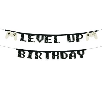 Verjaardags gamer banner level up 2,5 m