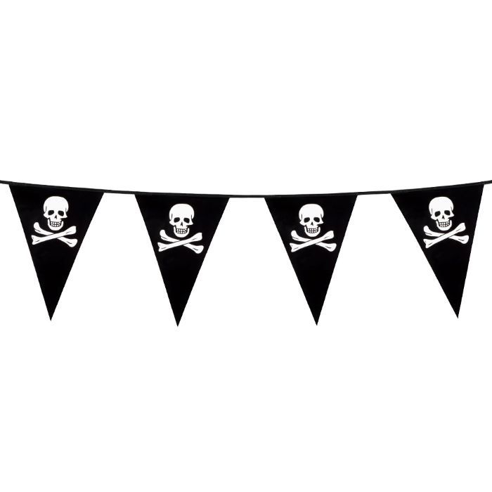 Piraten vlagguirlande met doodskoppen - 6 m