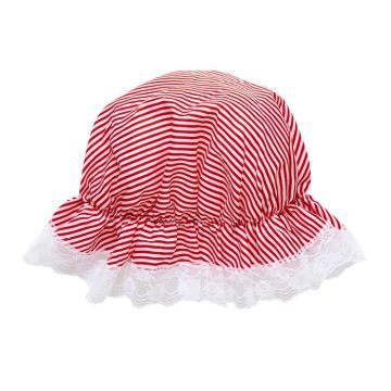 Gestreepte Blonde Hoed Rood/Wit