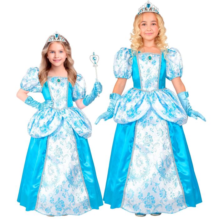 Meisjes prinsessenjurk in turquoise blauw