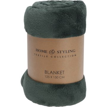 Fleece deken 125x150 cm saliegroen