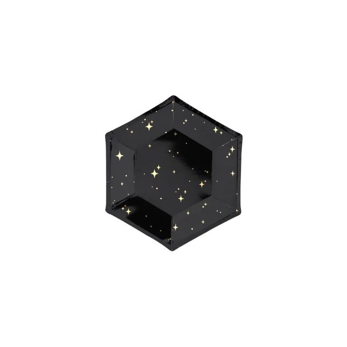Nieuwjaars wegwerpborden zwart 6x - 20 cm