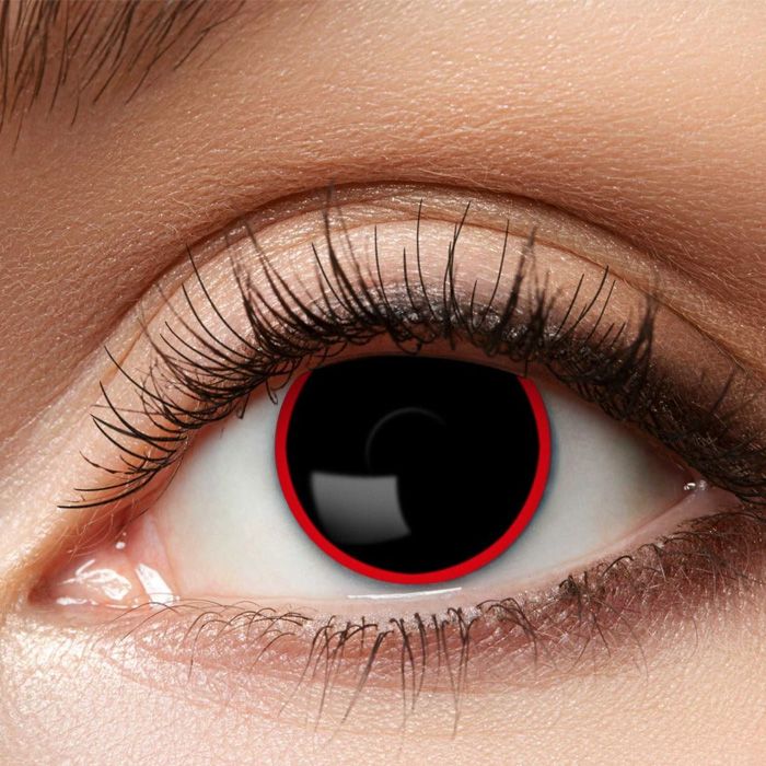 Contactlenzen met rode cirkels