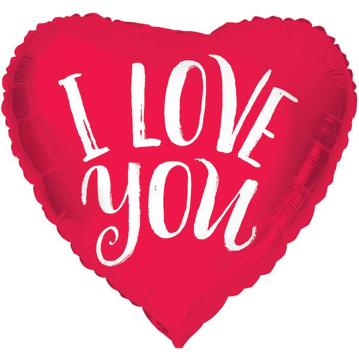 "I Love You" Hartvormige Folieballon - 45 cm