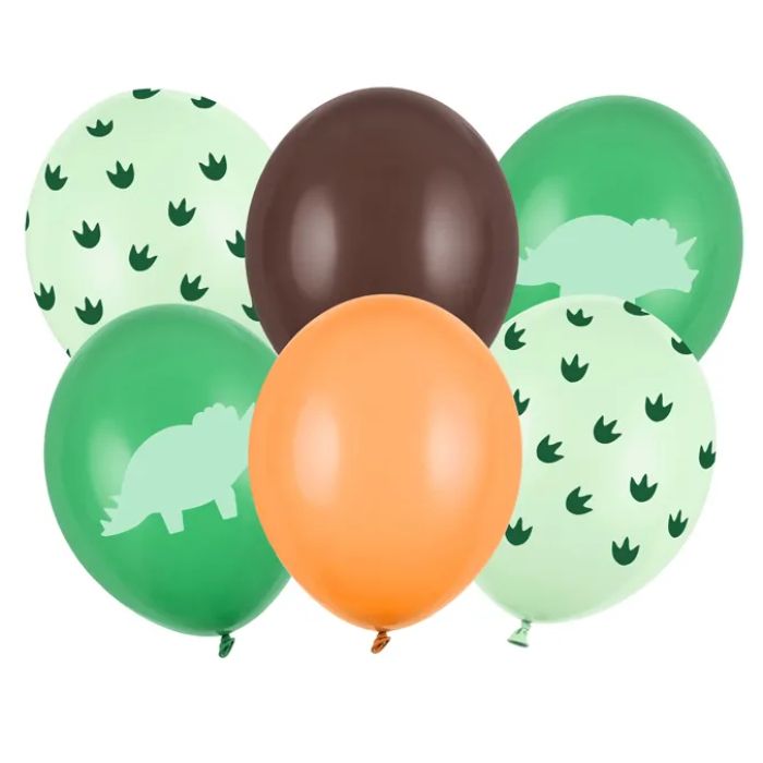 Ballonnen met dinosaurussen motieven mix 6x - 30 cm