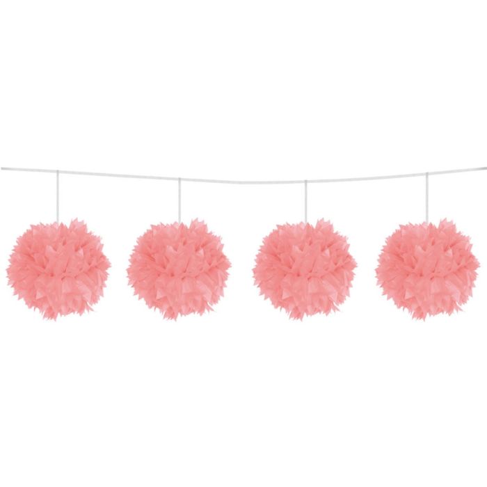 Roze pompom slinger - 3 m