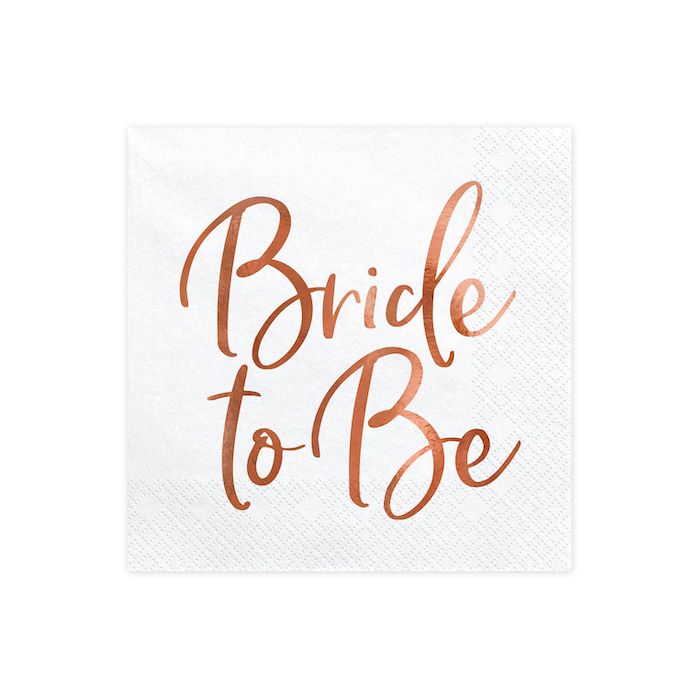 Rose Gold Bride To Be Servetten 20x - 33x33 cm