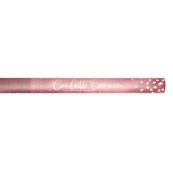 Confettibuis harten roségoud 60 cm
