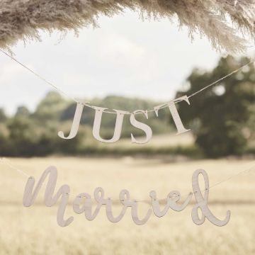 Just married houten guirlande - 1,5 m