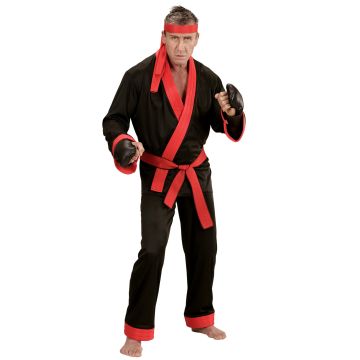 Kickboxer kostuum in zwart en rood voor heren
