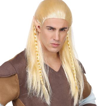 Elf blonde lange pruik voor mannen