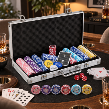 Pokerset 300 chips 11,5g. aluminiumkoffer high stakes PartyVikings 
